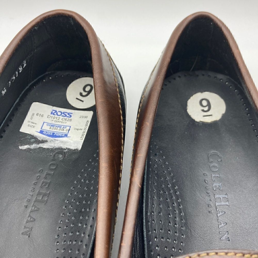 Cole Haan Black/Brown Leather Men’s Loafers Size 9 - Picture 2 of 9
